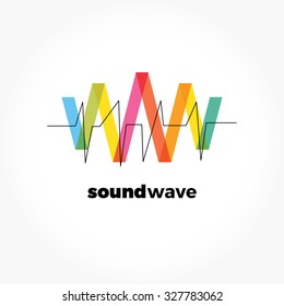 Sound wave symbol logo. Detailed stylish modern flat vector illustration and design element.