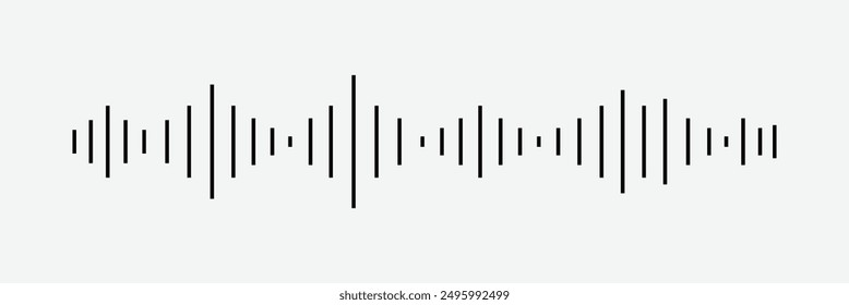 Sound wave symbol. Sound record icon. sound technology icon black vector. Vector icon of sound wave, Vector black icon on grey background. Vector illustration. Eps file 170.
