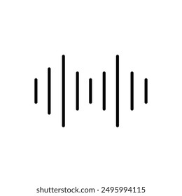 Sound wave symbol. Sound record icon. sound technology icon black vector. Vector icon of sound wave, Vector black icon on white background. Vector illustration. Eps file 158.