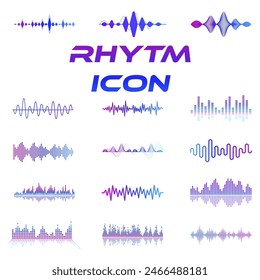 Sound wave. Sound wave symbol set. Vector illustration.