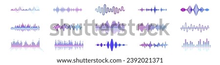 Sound wave. Sound wave symbol set. Vector illustration.