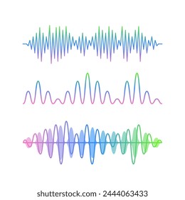 Los Símbolos De Onda De Sonido Representan Música, Audio Y Forma De Onda En Diversos Contextos Como Reproductores De Música, Radio