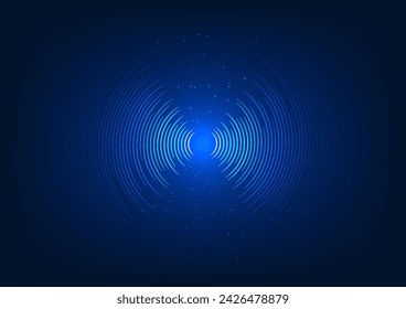 sound wave technology background radiating from the center The concept converts vibrational energy into sound waves that are transmitted.