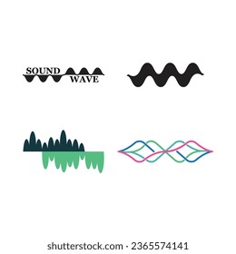 Sound wave template logo icon illustration