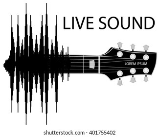 Sound wave transformation into Guitar.  Concept baner