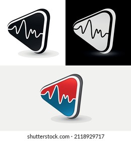Abstraktes Logo für Sound Wave Triangle-Musik