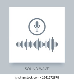 Sound wave UX UI design element. Symbol for web site and mobile application. Vector digital equalizer icon. Musical pulse audio player.