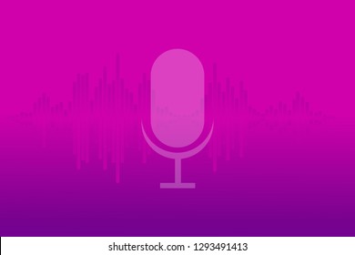 Sound wave vector abstract background. Technology music signal banner. Personal assistant and voice recognition concept. Intelligent technology vector background