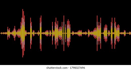 Sound wave vector art. Electronic audio sound digital display.