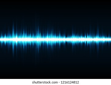 Sound wave vector background. Blue digital equalizer