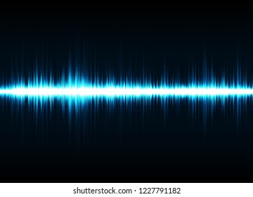 Sound wave vector background. Blue digital equalizer