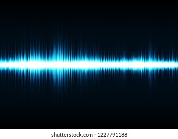 Sound wave vector background. Blue digital equalizer
