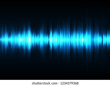 Sound wave vector background. Blue digital equalizer