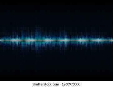 Sound wave vector background. Blue digital equalizer