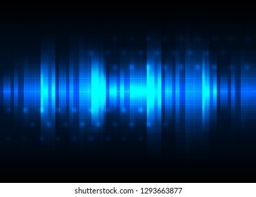 Sound wave vector background. Blue digital equalizer