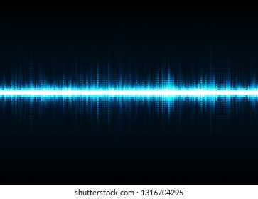 Sound wave vector background. Blue digital equalizer