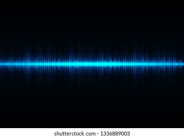 Sound wave vector background. Blue digital equalizer