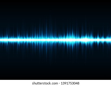 Sound wave vector background. Blue digital equalizer