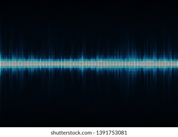 Sound wave vector background. Blue digital equalizer