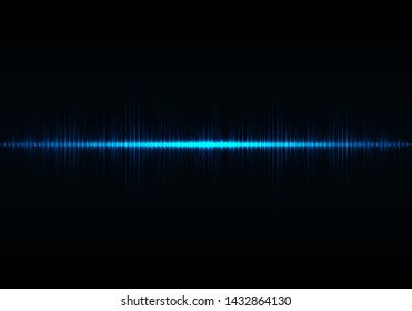 Sound wave vector background. Blue digital equalizer