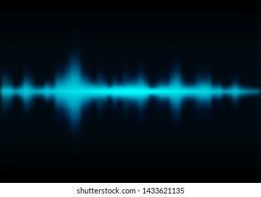 Sound wave vector background. Blue digital equalizer