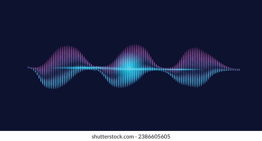 sound wave vector background. vector illustration. vector lines background black