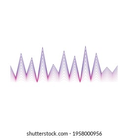 Sound wave vector cartoon icon. Vector illustration sound wave on white background. Isolated cartoon illustration icon of form.