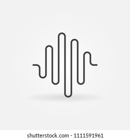 Sound wave vector concept icon or logo element in thin line style