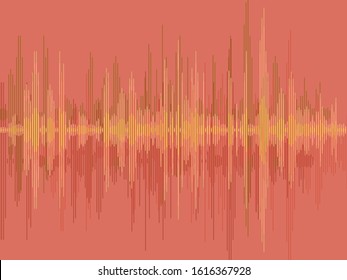Sound wave vector design. Electronic audio sound digital display.