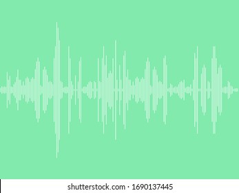 Sound wave vector. Electronic audio sound digital display.