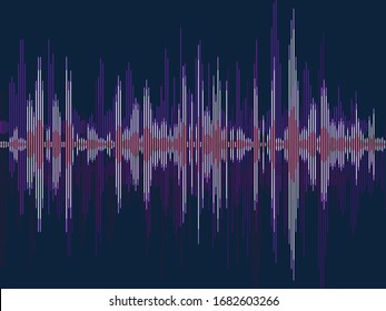 Sound wave vector graphics. Electronic audio sound digital display.