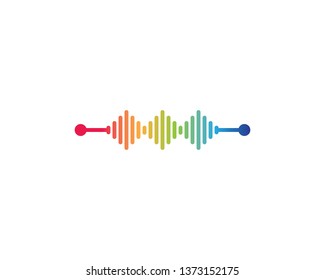 Sound wave vector icon