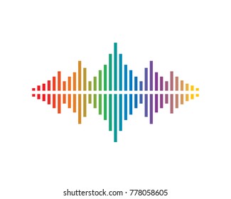 Sound wave vector icon