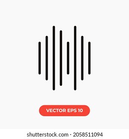 Icono del vector de onda de sonido. Icono de audio. Ilustración