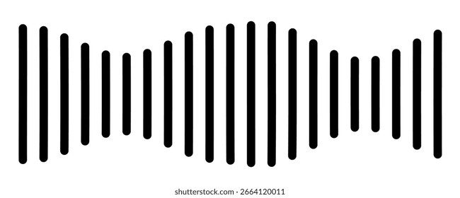 Sound wave vector icon. Audio symbol, simple soundwave form or radio equalizer, minimal podcast audio track isolated on white background