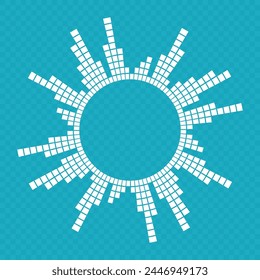 Sound wave vector icon. Circle audio waves. Circular music sound equalizer