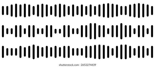 Icono de Vector de ondas de sonido compuesto de líneas limpias que representan audio, música, voz, radio y diseño de ondas de sonido digitales