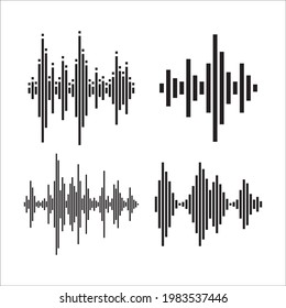Sound wave vector icon. Wave form flat sign design illustration. Equalizer wave symbol pictogram.