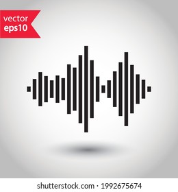 Icono vector de onda de sonido. Ilustración de diseño de señal plana de forma ondulada. pictograma del símbolo de onda del ecualizador.