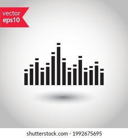 Sound wave vector icon. Wave form flat sign design illustration. Equalizer wave symbol pictogram.
