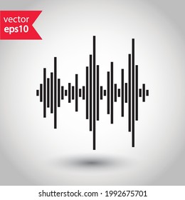 Icono vector de onda de sonido. Ilustración de diseño de señal plana de forma ondulada. pictograma del símbolo de onda del ecualizador.