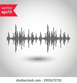 Sound wave vector icon. Wave form flat sign design illustration. Equalizer wave symbol pictogram.