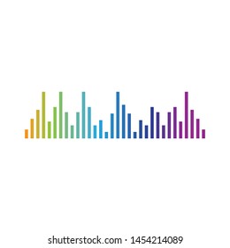 Sound wave vector icon illustration