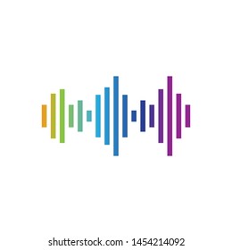 Sound wave vector icon illustration