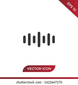 Sound wave vector icon in modern design style for web site and mobile app