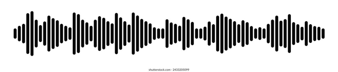 Sound wave vector icon. Music or melody symbol. Audio sign.