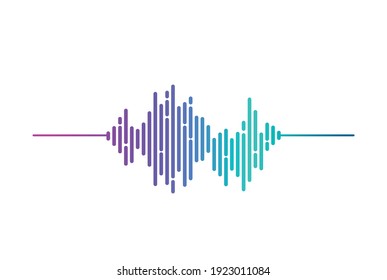 Sound wave vector icon. Symbol in Line Art Style for Design, Presentation, Website or Mobile Apps Elements. Sound wave symbol illustration. Pixel vector graphics - Vector.