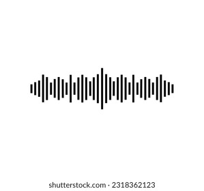 Sound wave vector icon. Symbol in Line Art Style for Design, Presentation, Website or Mobile Apps Elements. Sound wave symbol illustration. Pixel vector graphics.