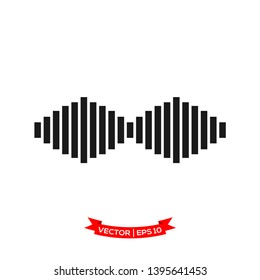 sound wave vector icon in trendy flat design 