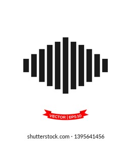 sound wave vector icon in trendy flat design 
